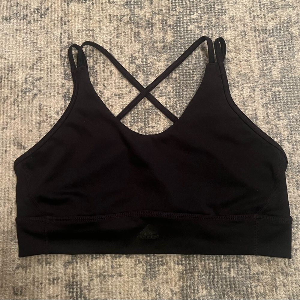 Black adidas sports bra